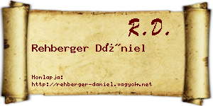 Rehberger Dániel névjegykártya